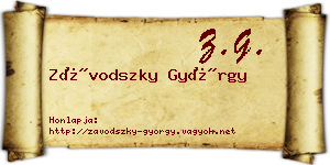 Závodszky György névjegykártya