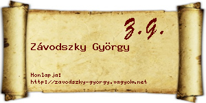 Závodszky György névjegykártya